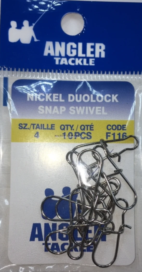 Angler Tackle Nickel Duolock Snap Swivel