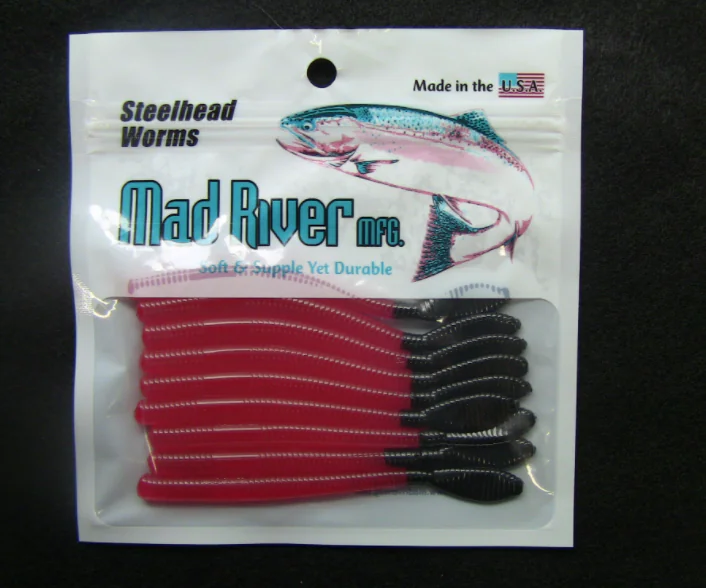 Mad River Steelhead Worms Single - 4" Unscented - Nightmare
