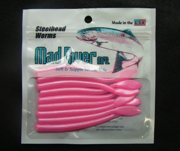 Mad River Steelhead Worms Single - 4" Unscented - Pink Pearl