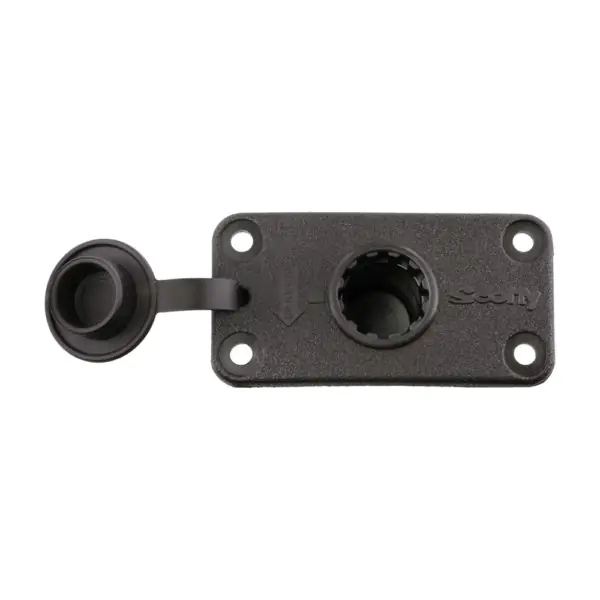 Scotty Rectangular Flush Deck Mount with Splash Cover - 244