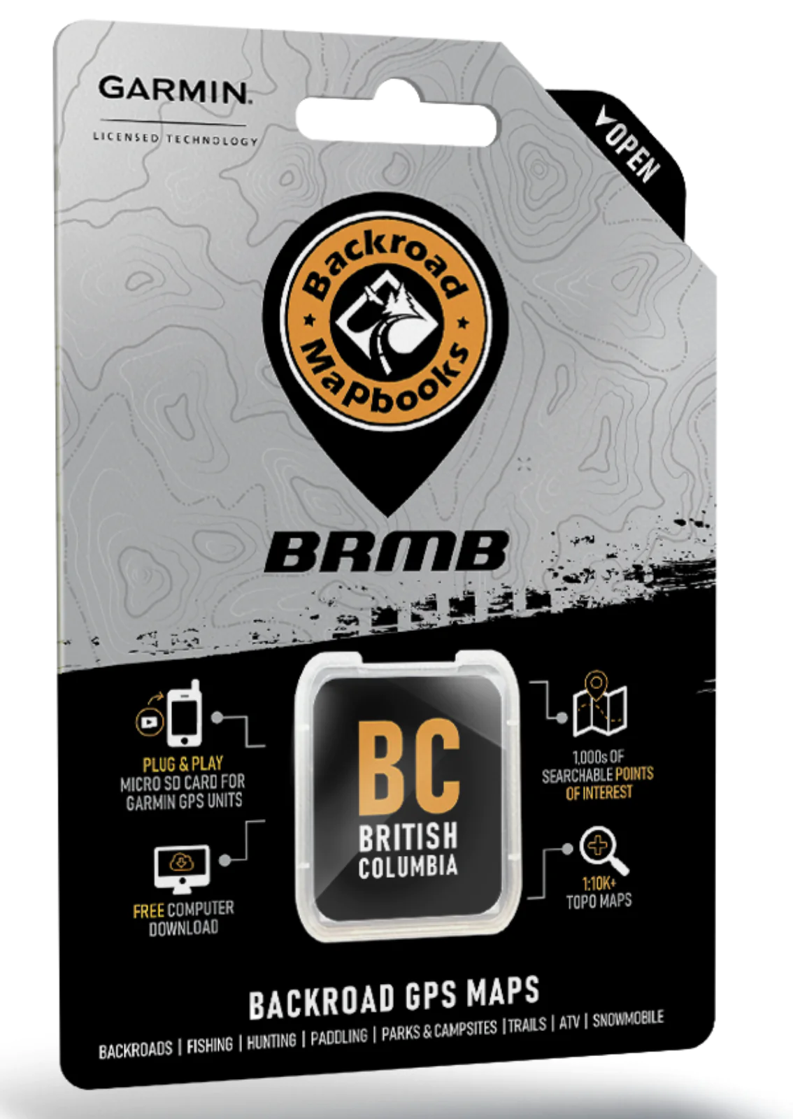 Backroad Mapbook - Garmin GPS Map SD Card - British Columbia
