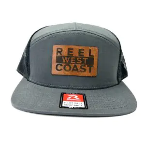 Reel West Coast Flat Brim Leather Patch Snapback Trucker Hat